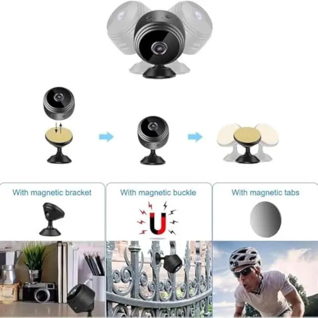 Alt view image 4 of 7 - Mini Guard Cam, Miniguad Camera 2025 Magnetic Mini Security Camera, 1080p HD Secret Scope Hidden Camera with Audio Indoor/Outdoor Wireless (2pcs)