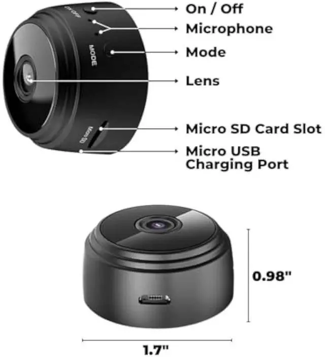 Alt view image 7 of 7 - Mini Guard Cam, Miniguad Camera 2025 Magnetic Mini Security Camera, 1080p HD Secret Scope Hidden Camera with Audio Indoor/Outdoor Wireless (2pcs)