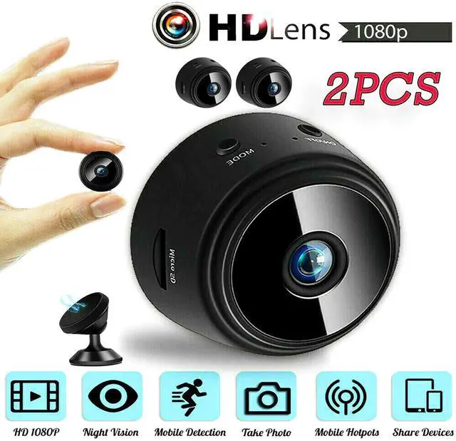 Main image of 2 PCS Mini Wireless WiFi Cameras, Camera with Audio and Video Live Feed, with Cell Phone App Wireless Recording, 1080P HD Hidden Spy Cameras with Night Vision, Tiny Cameras for Indoor/ Outdoor