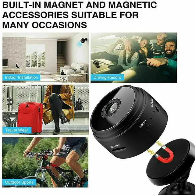 Alt view image 6 of 7 - 2 PCS Mini Wireless WiFi Cameras, Camera with Audio and Video Live Feed, with Cell Phone App Wireless Recording, 1080P HD Hidden Spy Cameras with Night Vision, Tiny Cameras for Indoor/ Outdoor