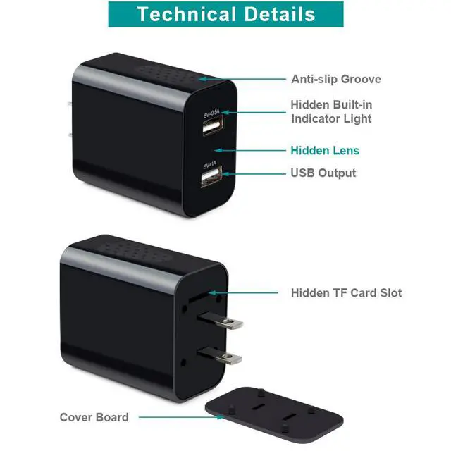 Alt view image 6 of 7 - Wireless Charger Camera USB Wi-Fi Nanny Cam