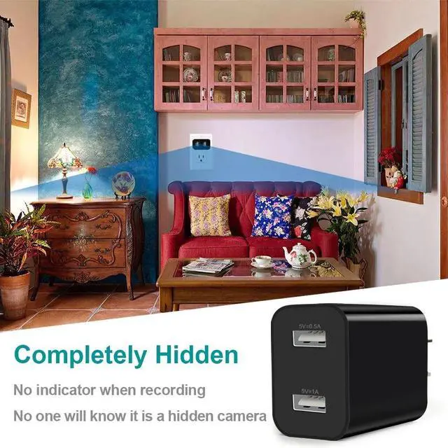 Alt view image 3 of 7 - Wireless Charger Camera USB Wi-Fi Nanny Cam