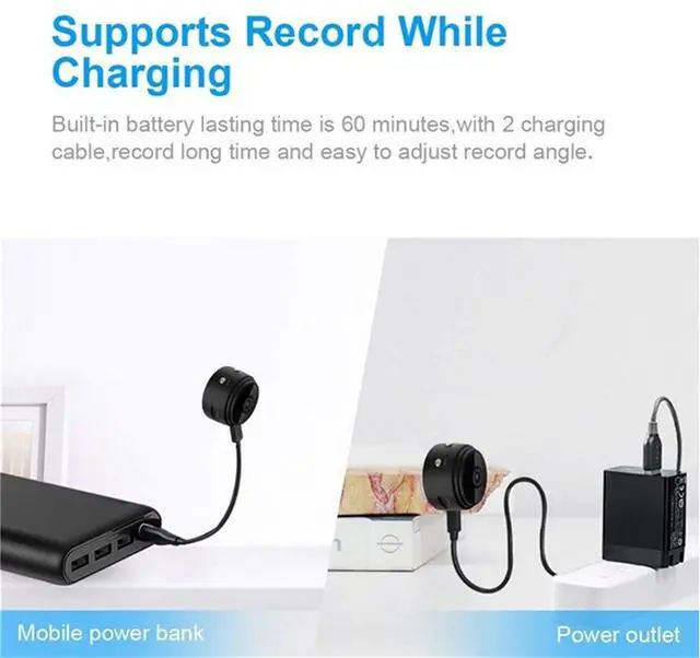 Alt view image 6 of 6 - Hidden Cameras WiFi Wireless Nanny Cam,for Surveillance-Surveillance Camera with Motion Detection and Night Vision,Outdoor HD Video Wall Mount,With Serpentine Tube but Without Bracket