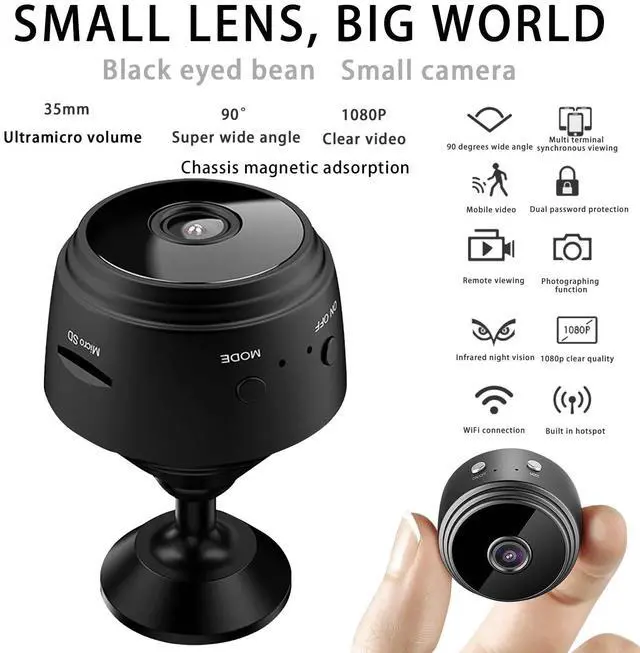 Alt view image 3 of 7 - Hidden Camera, Spy Camera, Nanny Cam, Best Mini Camera, WiFi Wireless Camera, HD 1080P Camera, Recorder with Night Vision, Camera Full HD