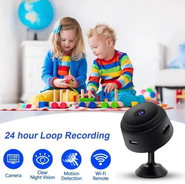 Alt view image 2 of 6 - Hidden Camera, Spy Camera, HD 1080P Full Home Security Micro Cam Video Audio Recorder Camcorder, Tiny Camera with 150° Wide Angle Remote View, Black