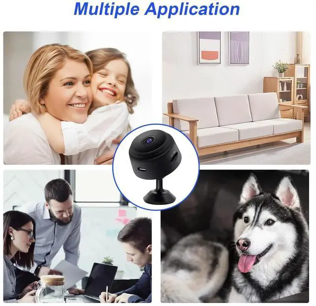 Alt view image 3 of 6 - Hidden Camera, Spy Camera, HD 1080P Full Home Security Micro Cam Video Audio Recorder Camcorder, Tiny Camera with 150° Wide Angle Remote View, Black