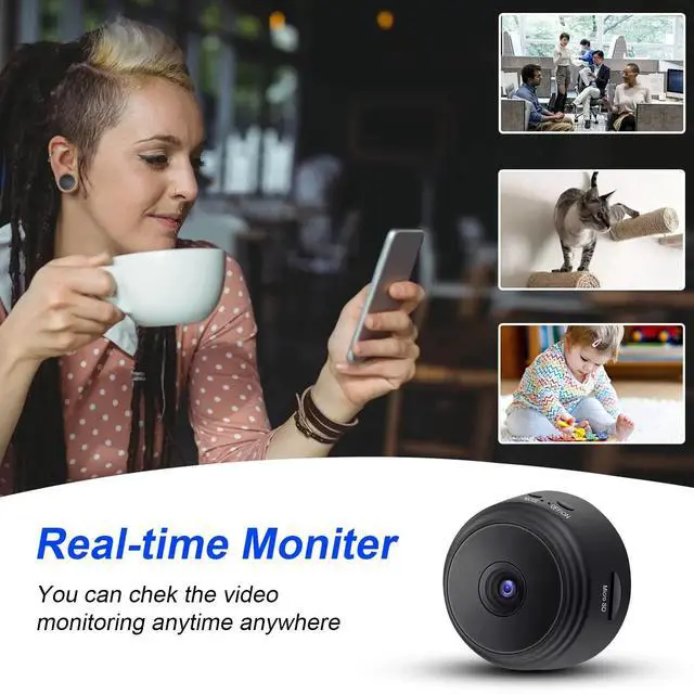 Alt view image 4 of 6 - Hidden Camera, Spy Camera, HD 1080P Full Home Security Micro Cam Video Audio Recorder Camcorder, Tiny Camera with 150° Wide Angle Remote View, Black