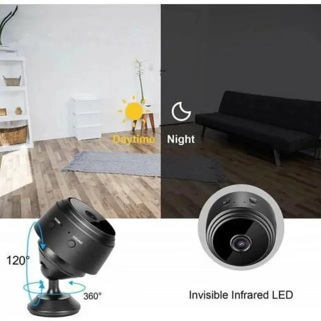 Alt view image 4 of 5 - Indoor/Outdoor Surveillance Camera,Mini Wireless Spy Camera HD,Adjustable Resolution Security Camera for Store Office Home (black)