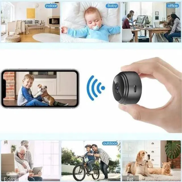 Alt view image 5 of 5 - Indoor/Outdoor Surveillance Camera,Mini Wireless Spy Camera HD,Adjustable Resolution Security Camera for Store Office Home (black)