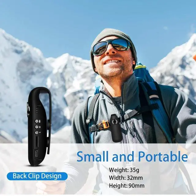 Alt view image 7 of 7 - Mini Camera 1080P HD Body Camera | Wearable Spy Cam with Motion Detection | Portable Clip Design | 90° Wide-Angle Lens | 500mAh Battery | Home Security, Hiking, Office Use