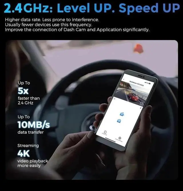 Alt view image 2 of 7 - 4K Dual Dash Cam WiFi, Mini Hidden Front and Rear Car Camera with Night Vision, Wide Angle, WDR, Loop Recording, G-Sensor, Parking Monitor