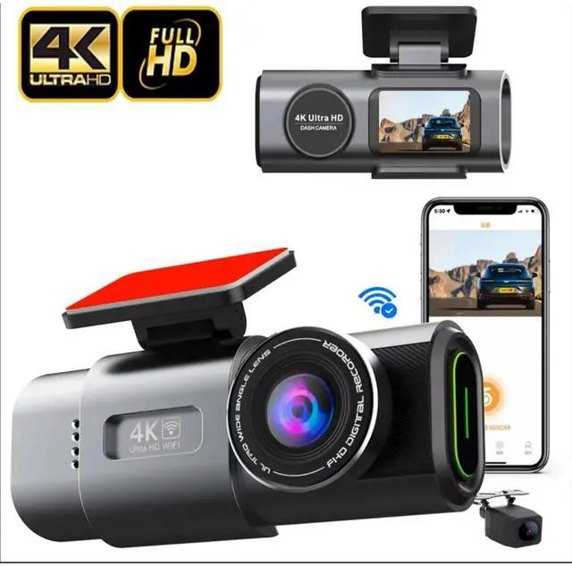 Main image of 4K Dual Dash Cam WiFi, Mini Hidden Front and Rear Car Camera with Night Vision, Wide Angle, WDR, Loop Recording, G-Sensor, Parking Monitor