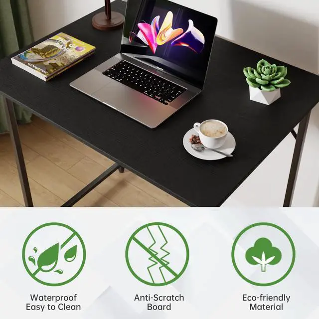 Alt view image 2 of 6 - 32 inch Metal Frame Computer Desk, Modern Style, Perfect for Students and Adults (Black)