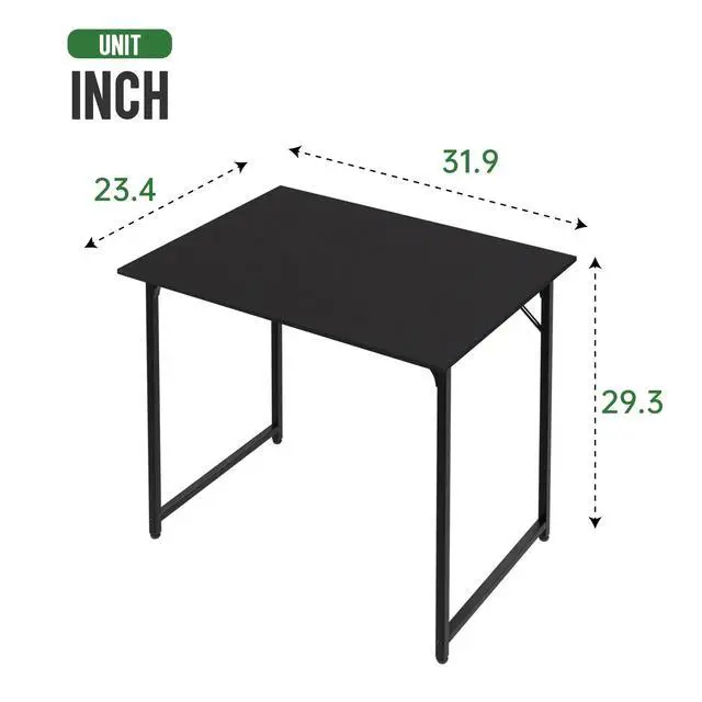 Alt view image 3 of 6 - 32 inch Metal Frame Computer Desk, Modern Style, Perfect for Students and Adults (Black)