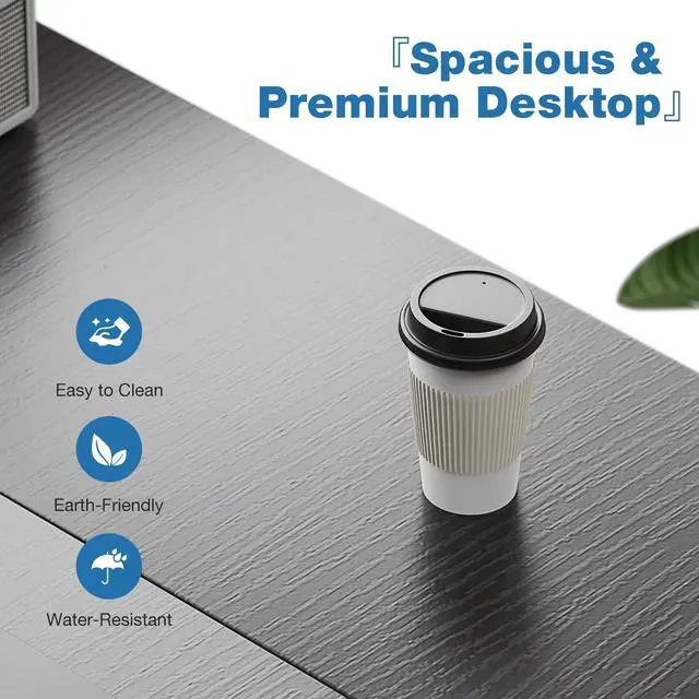 Alt view image 5 of 7 - 40 inch Computer Desk with Storage Drawers, PC Table for Home Office Small Spaces