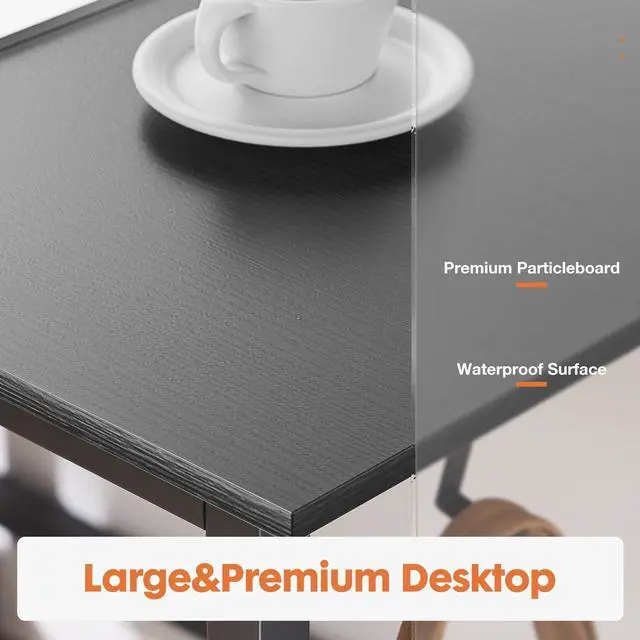 Alt view image 6 of 7 - 40 inch Computer Desk with Storage Drawers, PC Table for Home Office Small Spaces