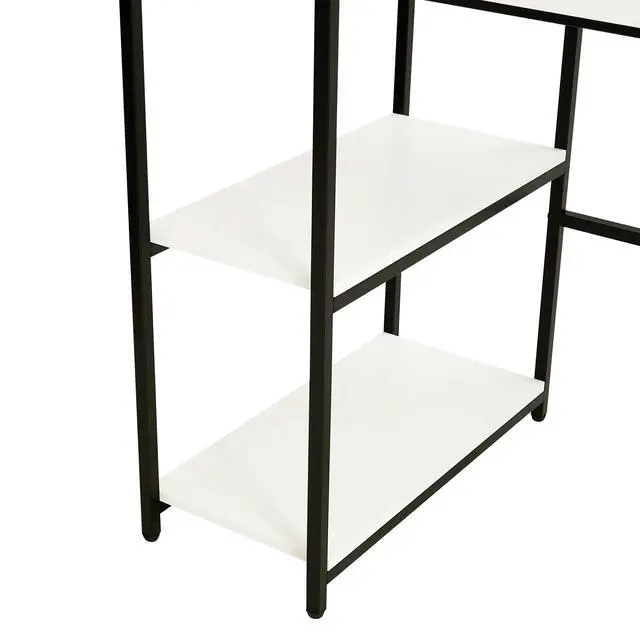 Alt view image 6 of 7 - 47" Computer Desk with Storage Shelves, , White Finish