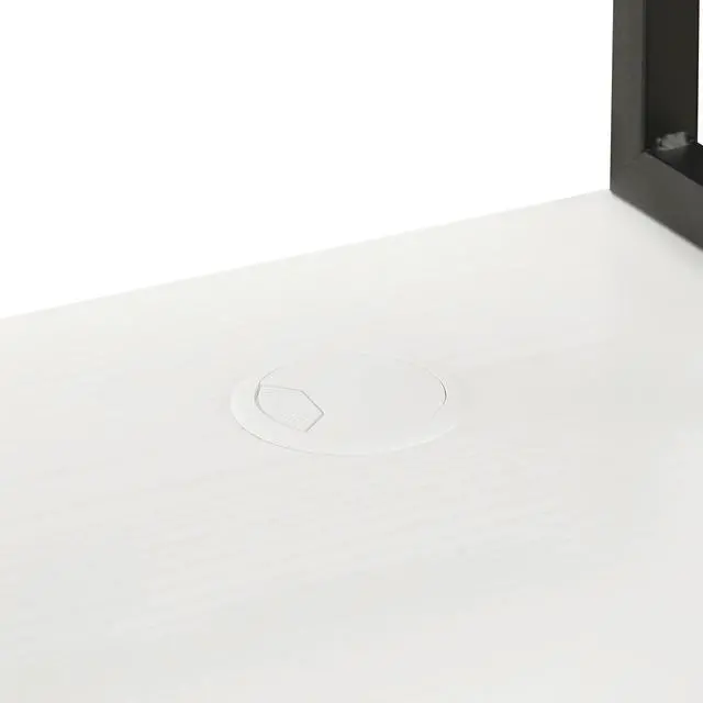 Alt view image 3 of 7 - 47" Computer Desk with Storage Shelves, , White Finish