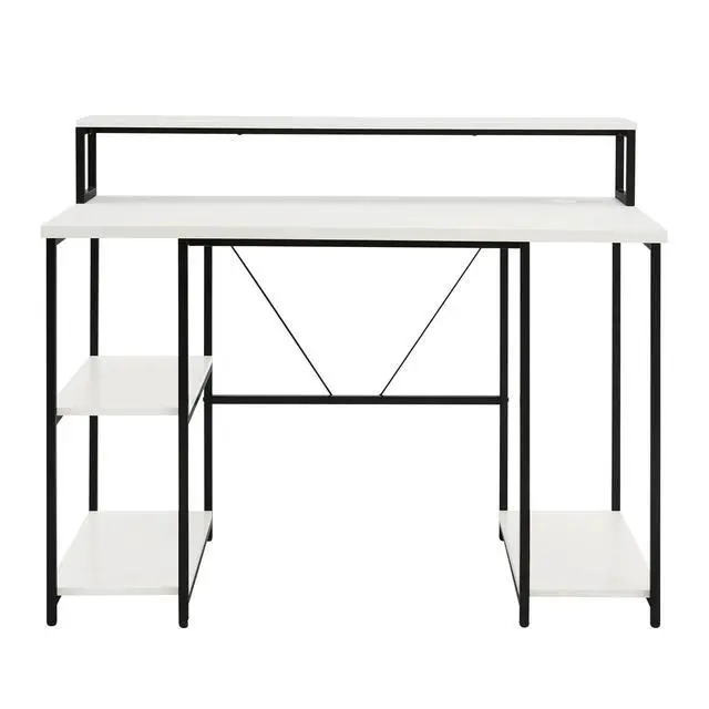 Alt view image 7 of 7 - 47" Computer Desk with Storage Shelves, , White Finish