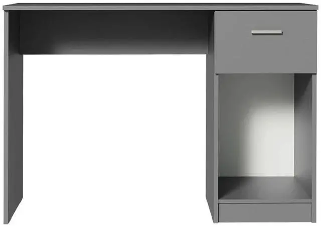 Alt view image 6 of 7 - CompacttComputer Desk Study Table for Small Spaces Home Office 43 Inch Student Laptop PC Writing Desks with Storage and Drawer, Modern Ergonomic Gaming Workstation - Grey