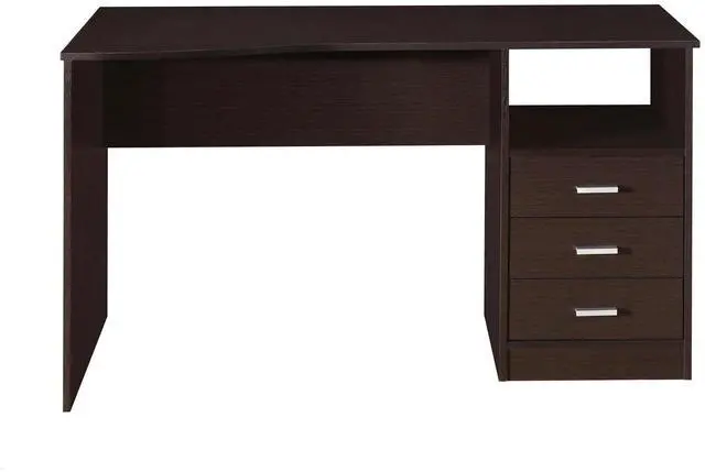 Alt view image 5 of 7 - Classy 3-Drawer Computer Desk, Espresso