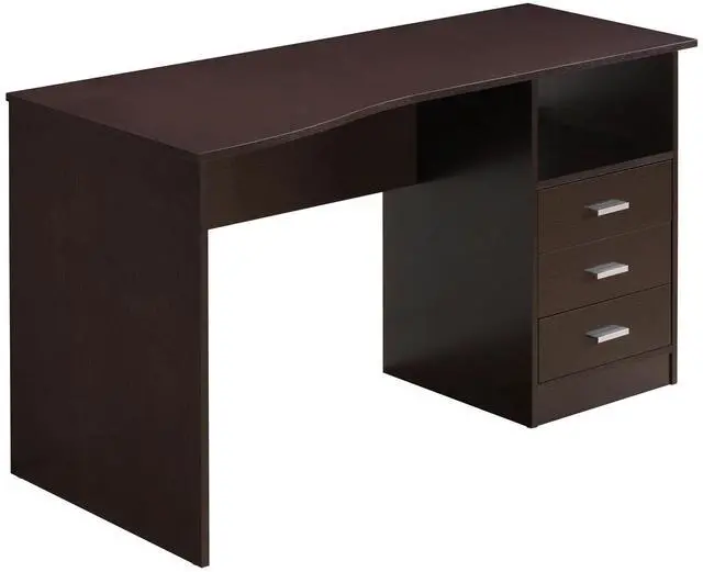 Alt view image 7 of 7 - Classy 3-Drawer Computer Desk, Espresso