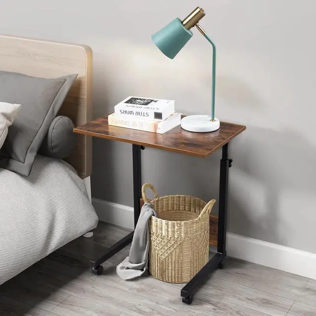 Alt view image 3 of 7 - Laptop Table Adjustable Height Standing Computer Desk Portable Stand Up Work Station Cart Tray Side Table for Sofa and Bed, Retro