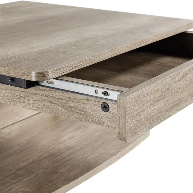 Alt view image 6 of 7 - Rolling Laptop Computer Desk Table Tray Desk with Drawers and Printer Shelf on Wheels, Gray