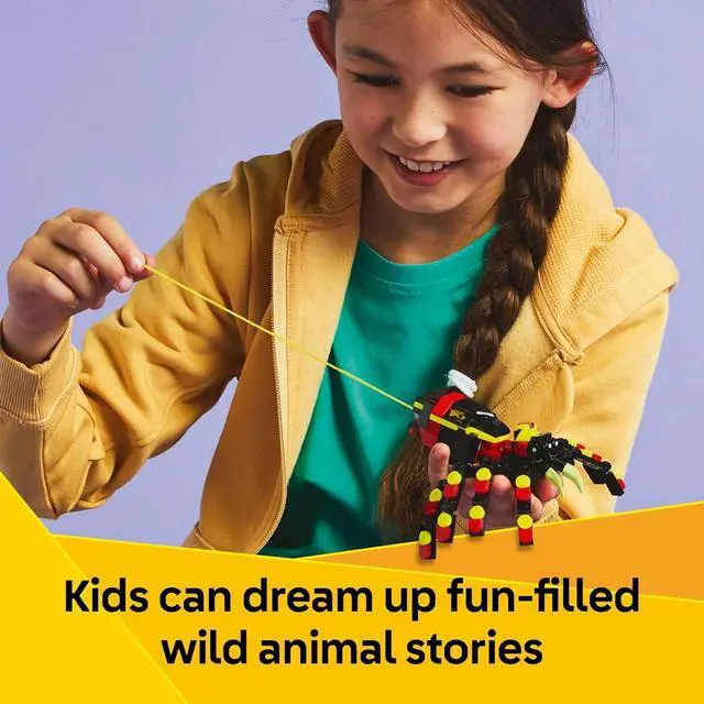 Alt view image 7 of 7 - Creator 3 in 1 Wild Animals Surprising Spider Toy - Building Toy with 3 Build Options, Spider, Scorpion, or Snake - Animal Figures for Kids, Boys & Girls, Ages 7+ - Gift Idea for Birthday - 31159