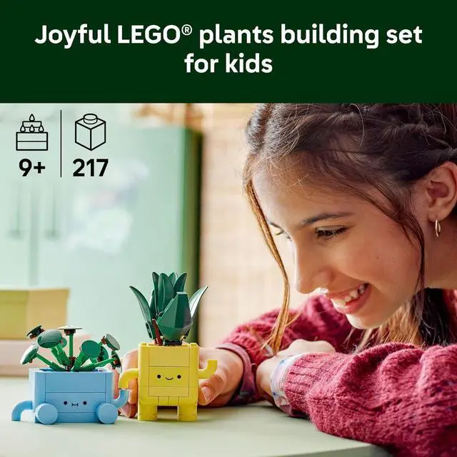 Alt view image 2 of 6 - Botanicals Happy Plants Building Toys - Bedroom or Dorm Room Decor for Girls, Boys, & Adults, Desk or Shelf Display - Birthday Gift Ideas for Kids, Ages 9+ - 10349