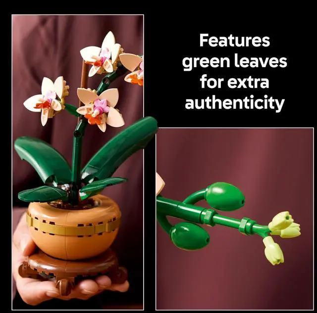 Alt view image 5 of 7 - Botanicals Mini Orchid Building Set - Artificial, Fake Orchid for Home Decor, Adults Ages 18+ - Gift for Birthdays - Indoor Plant Decorations for Table, Desk, Office - 10343