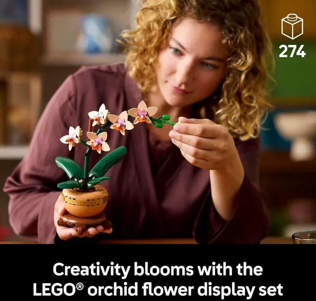 Alt view image 2 of 7 - Botanicals Mini Orchid Building Set - Artificial, Fake Orchid for Home Decor, Adults Ages 18+ - Gift for Birthdays - Indoor Plant Decorations for Table, Desk, Office - 10343