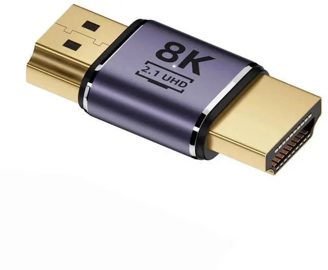 Alt view image 2 of 6 - HDMI Male to HDMI 2.1 Male UHD Extension Gold Converter Adapter Support 8K 60hz HDTV
