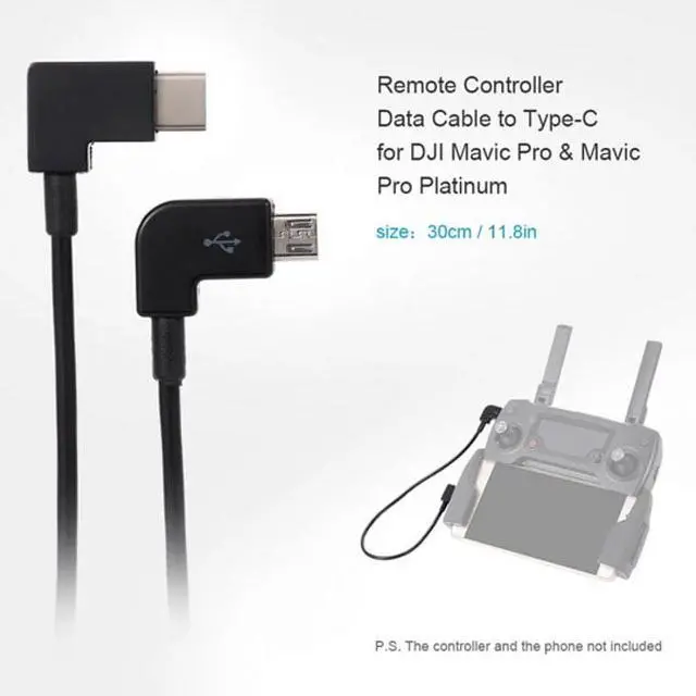 Alt view image 2 of 6 - Remote Controller Data Cable Type-C to Micro USB for DJI Mavic Pro Platinum Mavic Pro RC Accessories