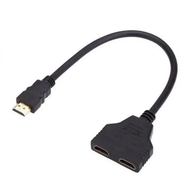 Main image of HDMI to Dual HDMI Female Y Splitter Switch Extension Adapter Cable with Micro Mini HDMI Adapter