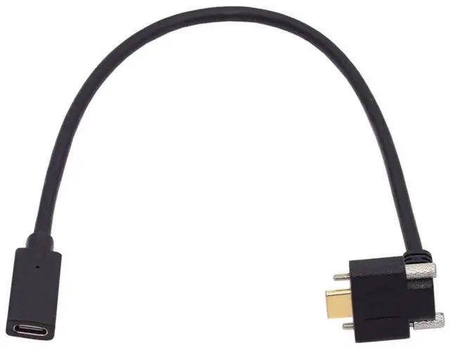 Main image of USB-C USB 3.1 Type C Up Angled Male to Female Extension Data Screw Locking Cable for for Realsense Camera VR Quest Link