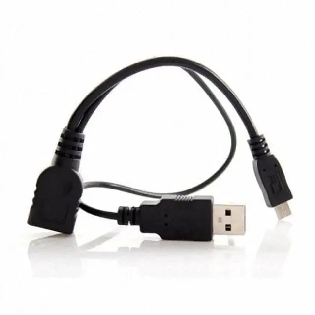Main image of Black Micro USB 2.0 OTG Host Flash Disk Cable with USB Power for Galaxy S3 i9300 S4 i9500 Note2 Note3 S5