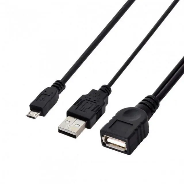 Alt view image 4 of 7 - Black Micro USB 2.0 OTG Host Flash Disk Cable with USB Power for Galaxy S3 i9300 S4 i9500 Note2 Note3 S5