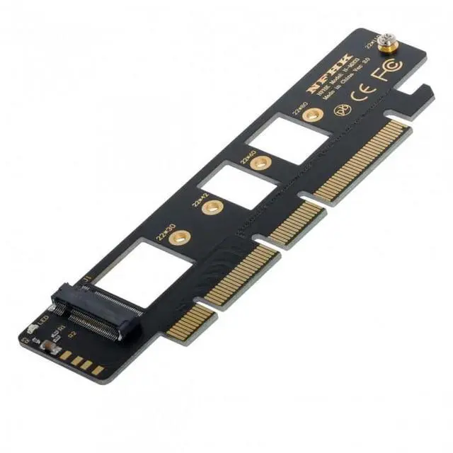 Alt view image 2 of 6 - NGFF M.2 M-key NVME AHCI SSD to PCI-E 3.0 16x 4x Adapter for 110mm 80mm SSD