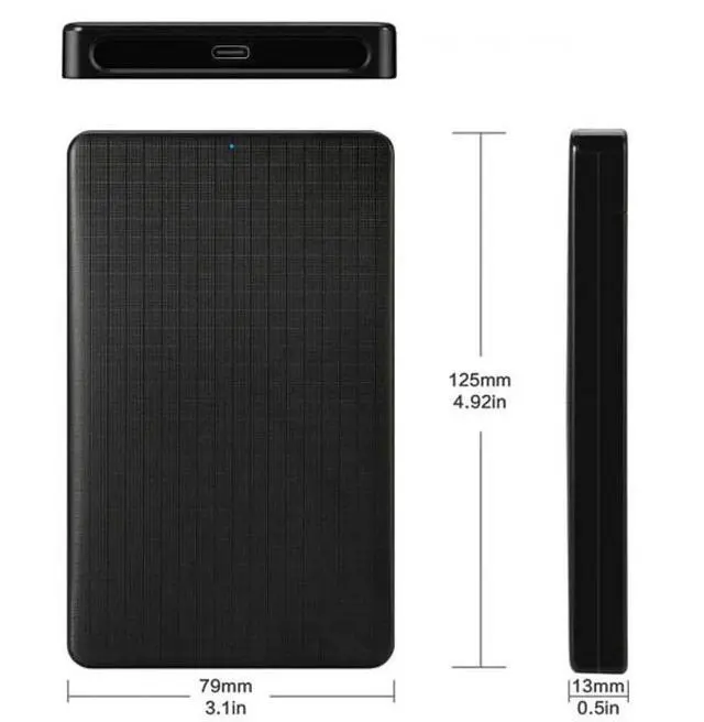 Alt view image 3 of 5 - USB-C Type-C to 2.5 Inch SATA SSD HDD External Hard Disk Enclosure for Laptop PC