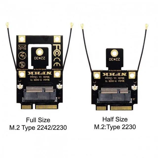 Alt view image 5 of 7 - NGFF M.2 Key-A to Mini PCI-E PCI Express Converter Adapter for 9260 8265 7260 AC Wifi Bluetooth Wireless Card
