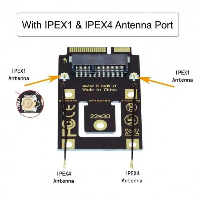 Main image of NGFF M.2 Key-A to Mini PCI-E PCI Express Converter Adapter for 9260 8265 7260 AC Wifi Bluetooth Wireless Card