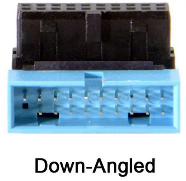 Alt view image 5 of 6 - Down Angled USB 3.0 20Pin 19Pin Male to Female Extension Adapter 90 Degree for Motherboard Mainboard