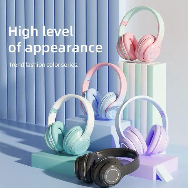 Alt view image 3 of 3 - Kids Wireless Bluetooth Headphone Fashion Cute Headset for Girls Boys Birthday Christmas Gift Purple