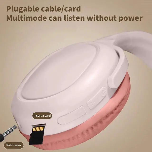 Alt view image 6 of 7 - Bluetooth Headphones Over Ear, BT5.3, Colorful RGB Light, Long Playtime Wireless Headset, Noise Cancel, HiFi Stereo Foldable Lightweight Deep Bass for Travel Home Office Cellphone(Orange)