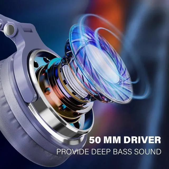 Alt view image 5 of 7 - Wired Over-Ear Headphones with Mic Dual-Plugs for Youth Adult Kids Gitar Piano Drum-Light Blue