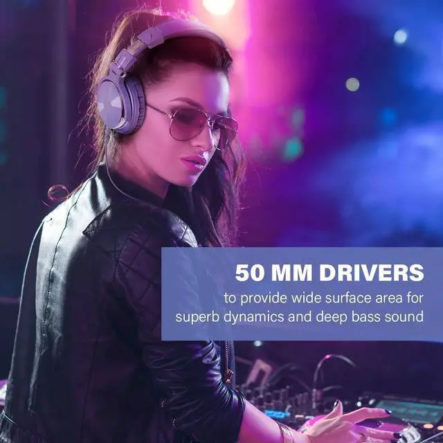 Alt view image 7 of 7 - Wired Over-Ear Headphones with Mic Dual-Plugs for Youth Adult Kids Gitar Piano Drum-Light Blue