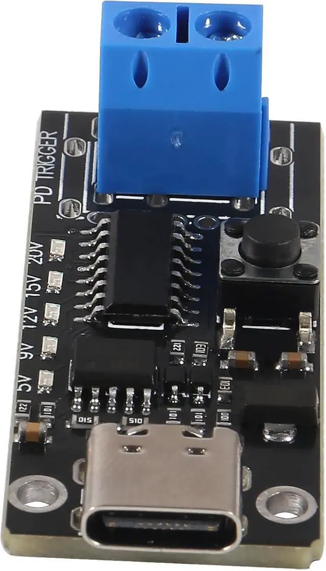 Alt view image 6 of 6 - 2PCS 100W 5A USB-C Fast Charge USB-C PD QC DC 5V 9V 12V 15V 20V Adjustable Voltage Power Trigger Module 5A Type-C Female Input