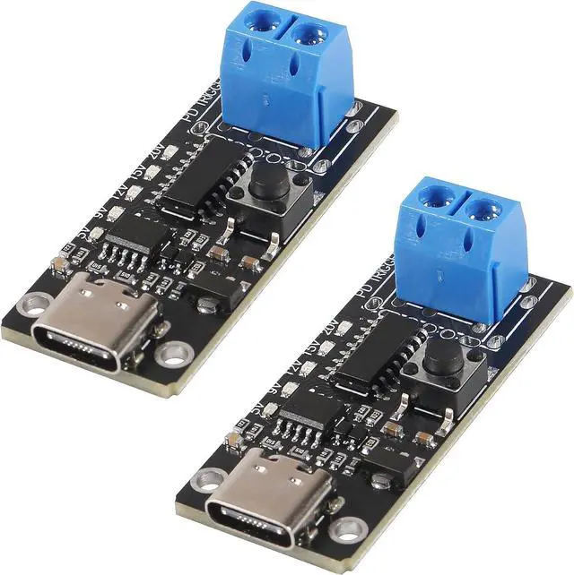 Main image of 2PCS 100W 5A USB-C Fast Charge USB-C PD QC DC 5V 9V 12V 15V 20V Adjustable Voltage Power Trigger Module 5A Type-C Female Input
