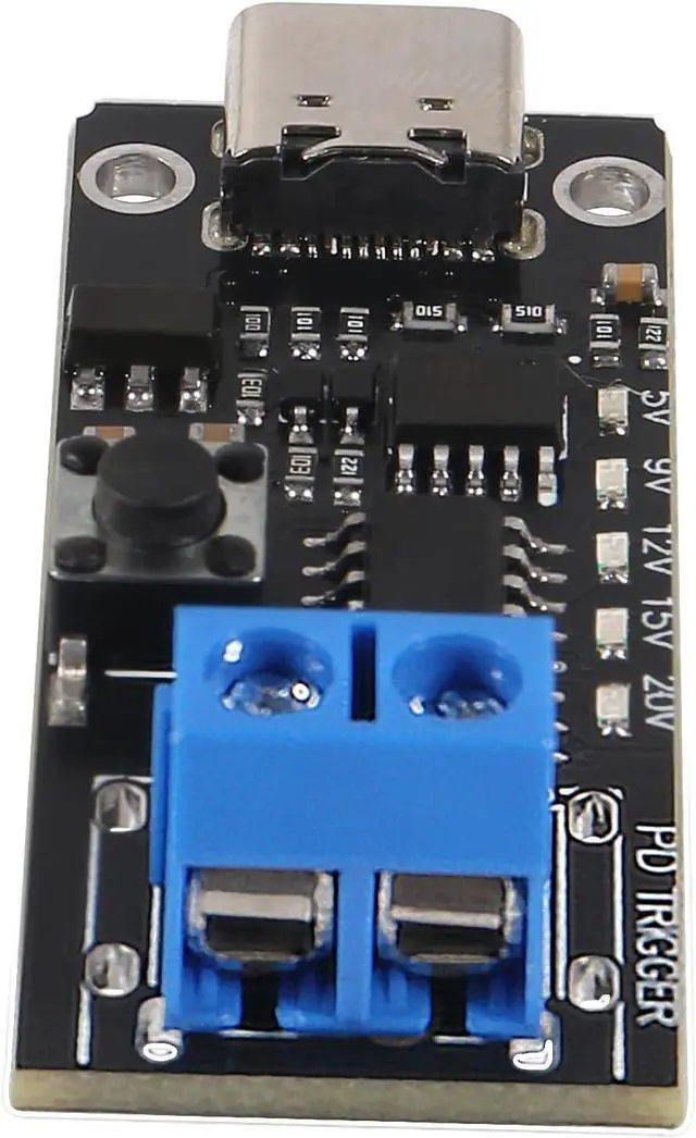 Alt view image 5 of 6 - 2PCS 100W 5A USB-C Fast Charge USB-C PD QC DC 5V 9V 12V 15V 20V Adjustable Voltage Power Trigger Module 5A Type-C Female Input